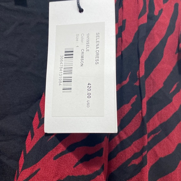 Ba&sh Selena crimson zebra print dress. - Picture 12 of 16